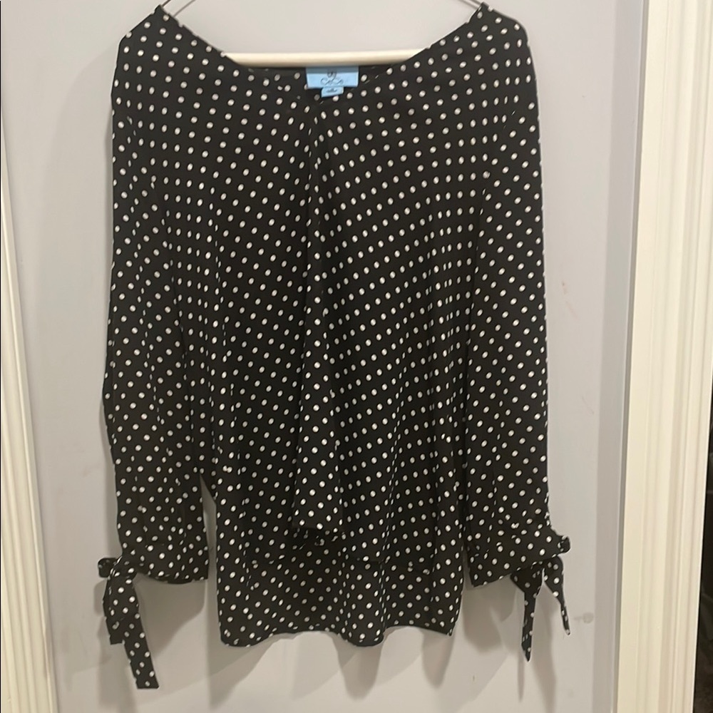 Black Polka Dot Women's Top